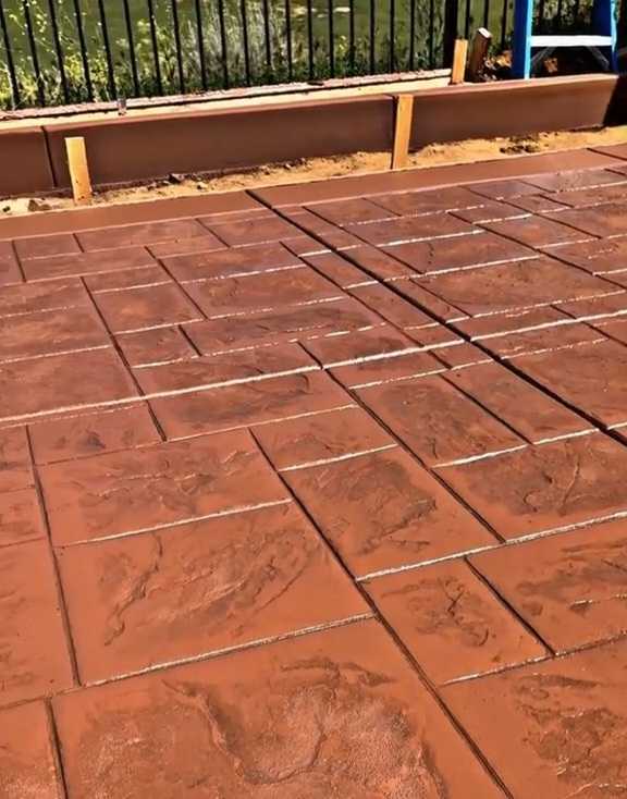 close up of stamped concrete surface in orange county